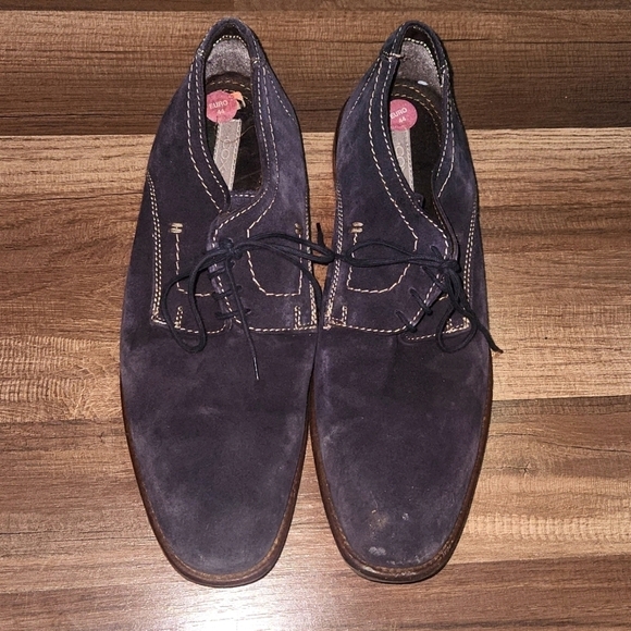 Blue Suede Dress Shoes Size 44 US Men's 11 Cox Brand - Picture 1 of 4
